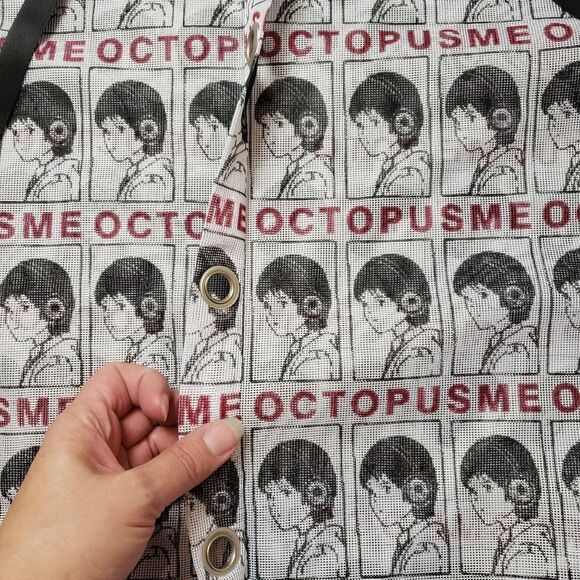 Octopus me anime weird mesh short sleeve hooded shirt. - Picture 3 of 15